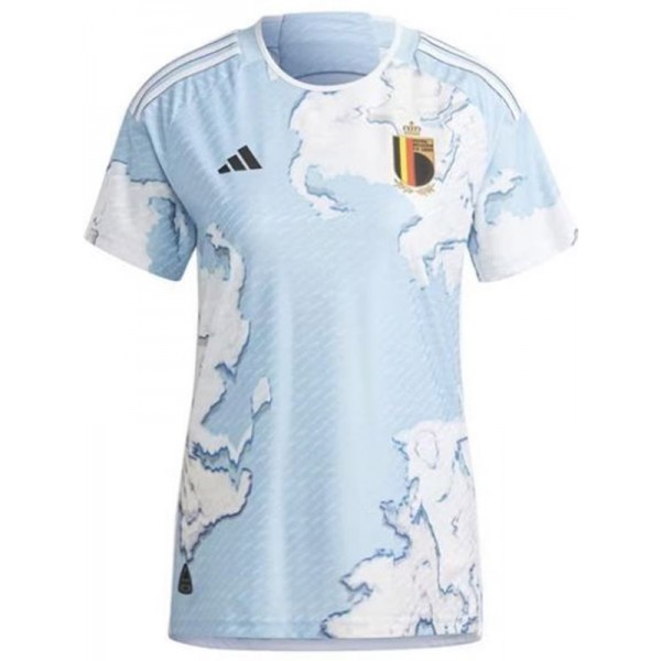 Belgium kit da calcio in maglia da trasferta da donna seconda divisa da calcio per abbigliamento sportivo da donna top maglia sportiva 2023